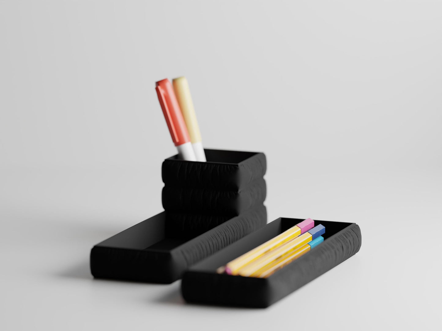 Schreibtisch-Organizer Puffer-Stoff-Look – Moderner, funktionaler Schreibtisch Organizer für Ordnung & Stil