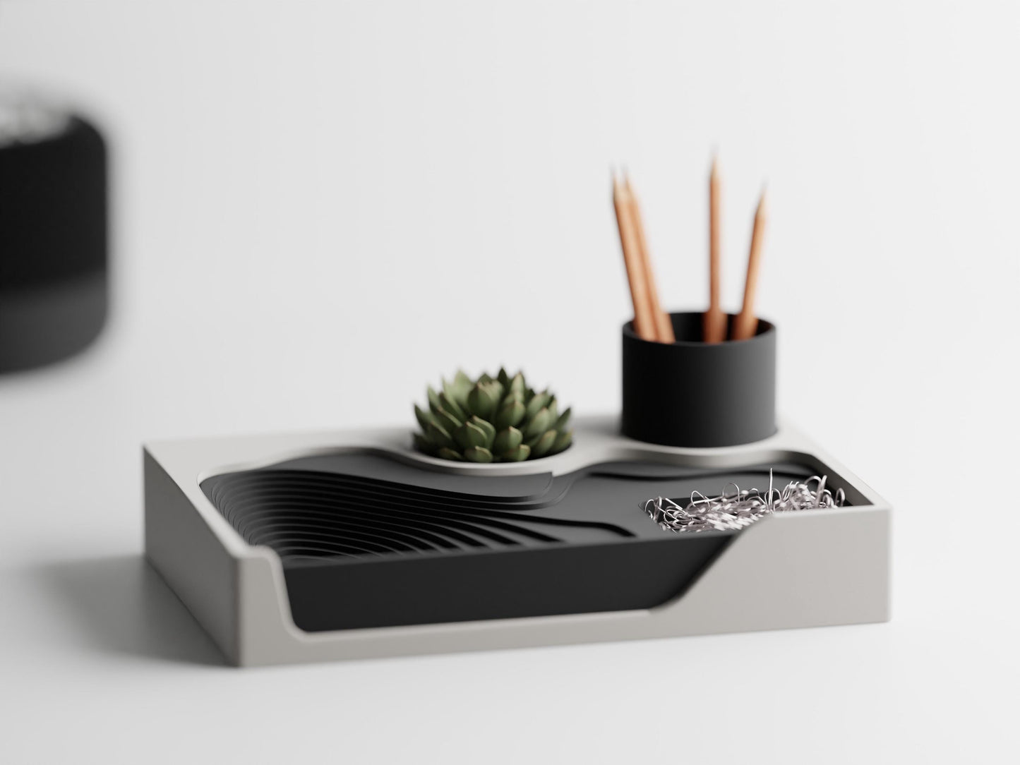 Schreibtisch-Organizer im modernen Stepped-Design | Stylischer Schreibtischaufsatz für Ihr Büro & Home Office