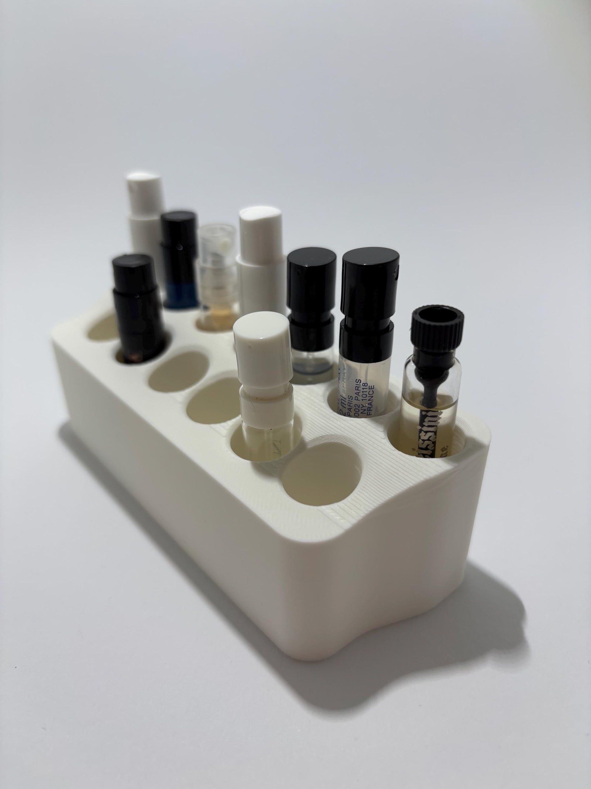 Perfume Sample Holder | 3D Printed Fragrance Vial Organizer | Compact Display Stand