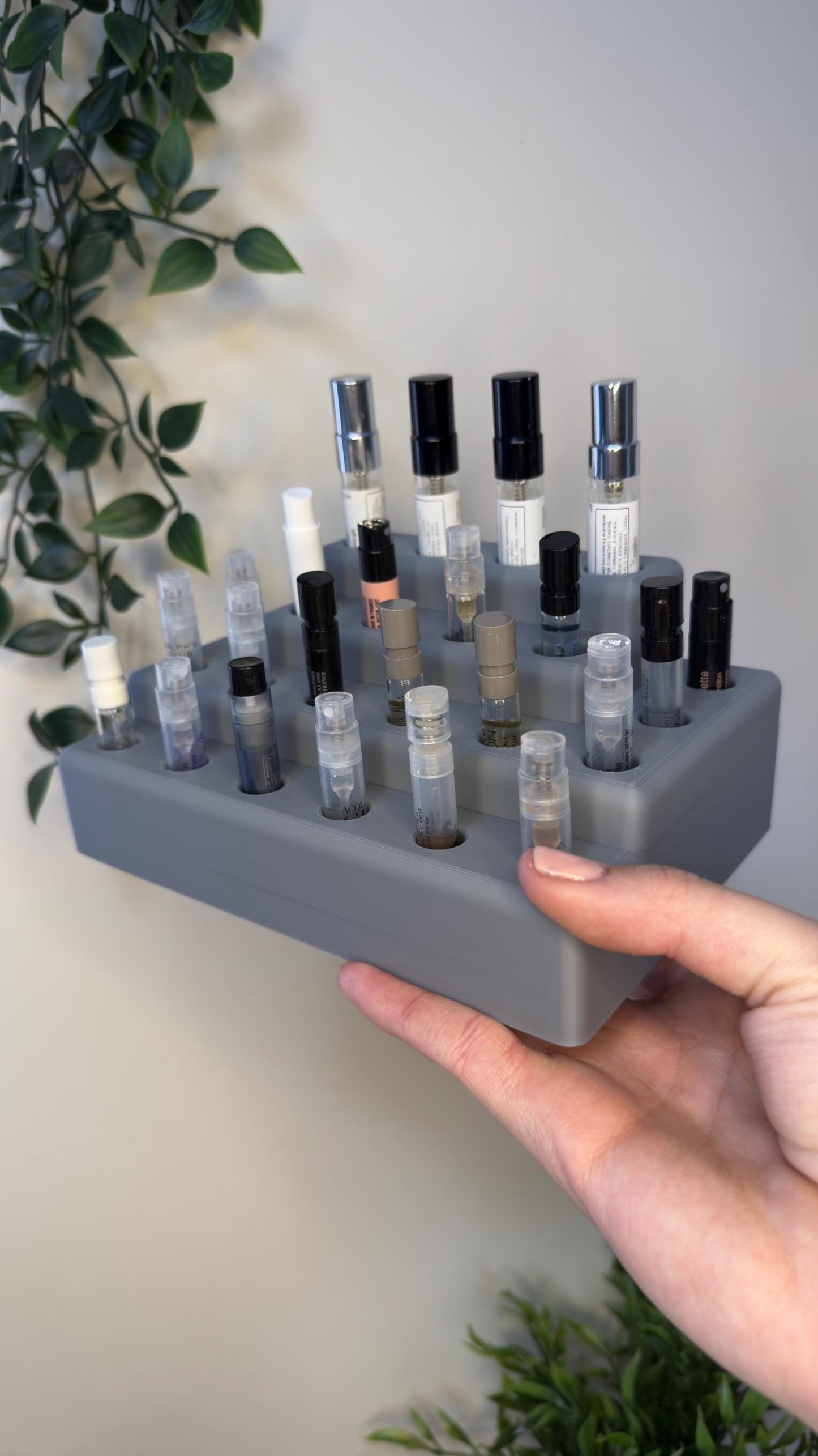 Perfume Sample Organizer | 3D Printed Fragrance Vial Holder | Tiered Display Stand with various sizes