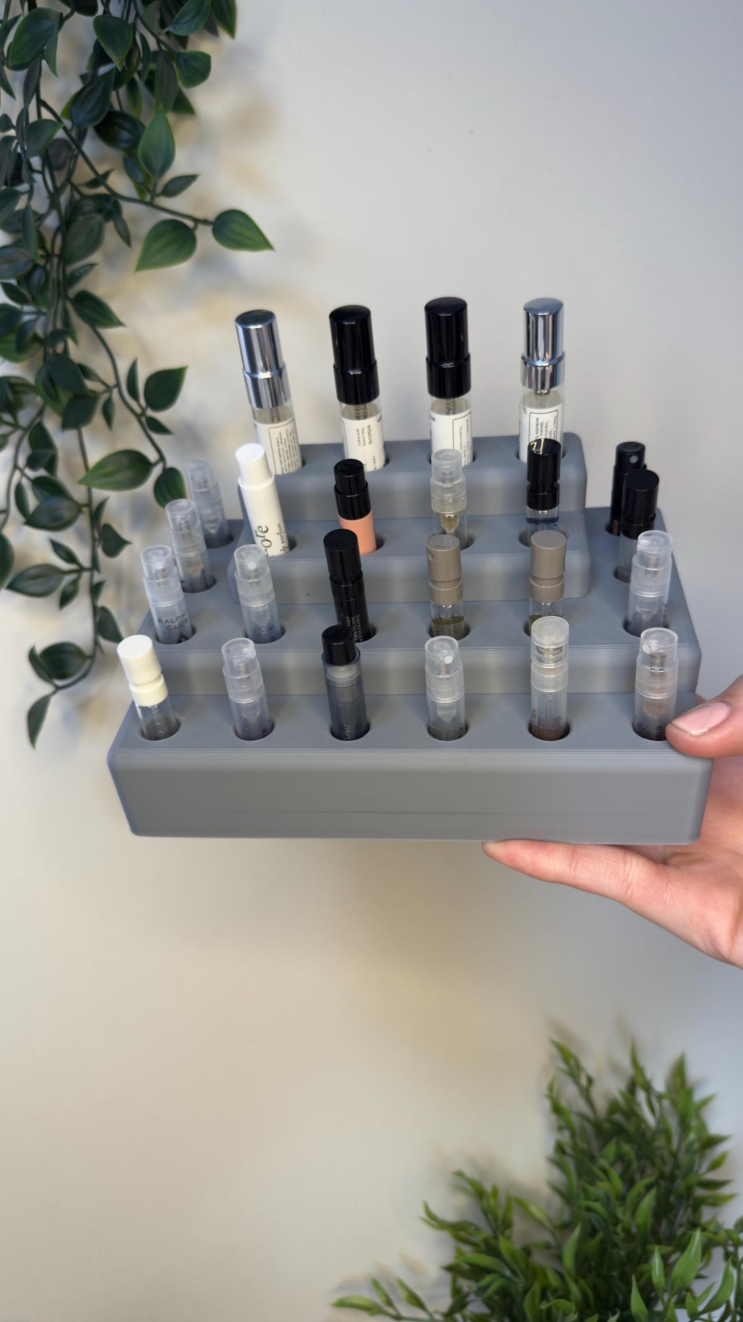 Perfume Sample Organizer | 3D Printed Fragrance Vial Holder | Tiered Display Stand with various sizes