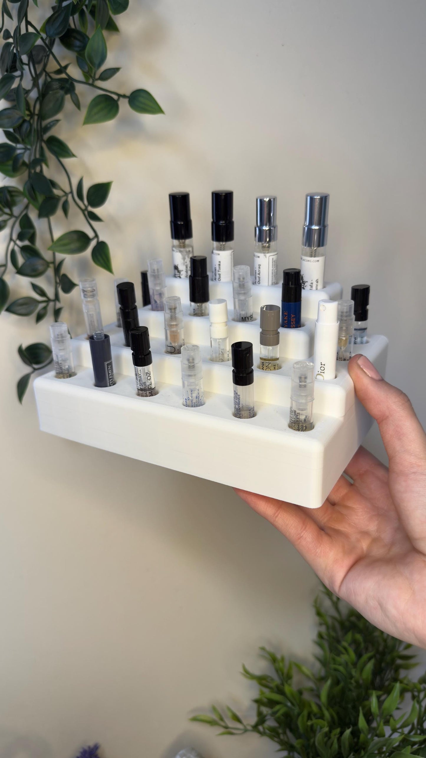 Perfume Sample Organizer | 3D Printed Fragrance Vial Holder | Tiered Display Stand with various sizes