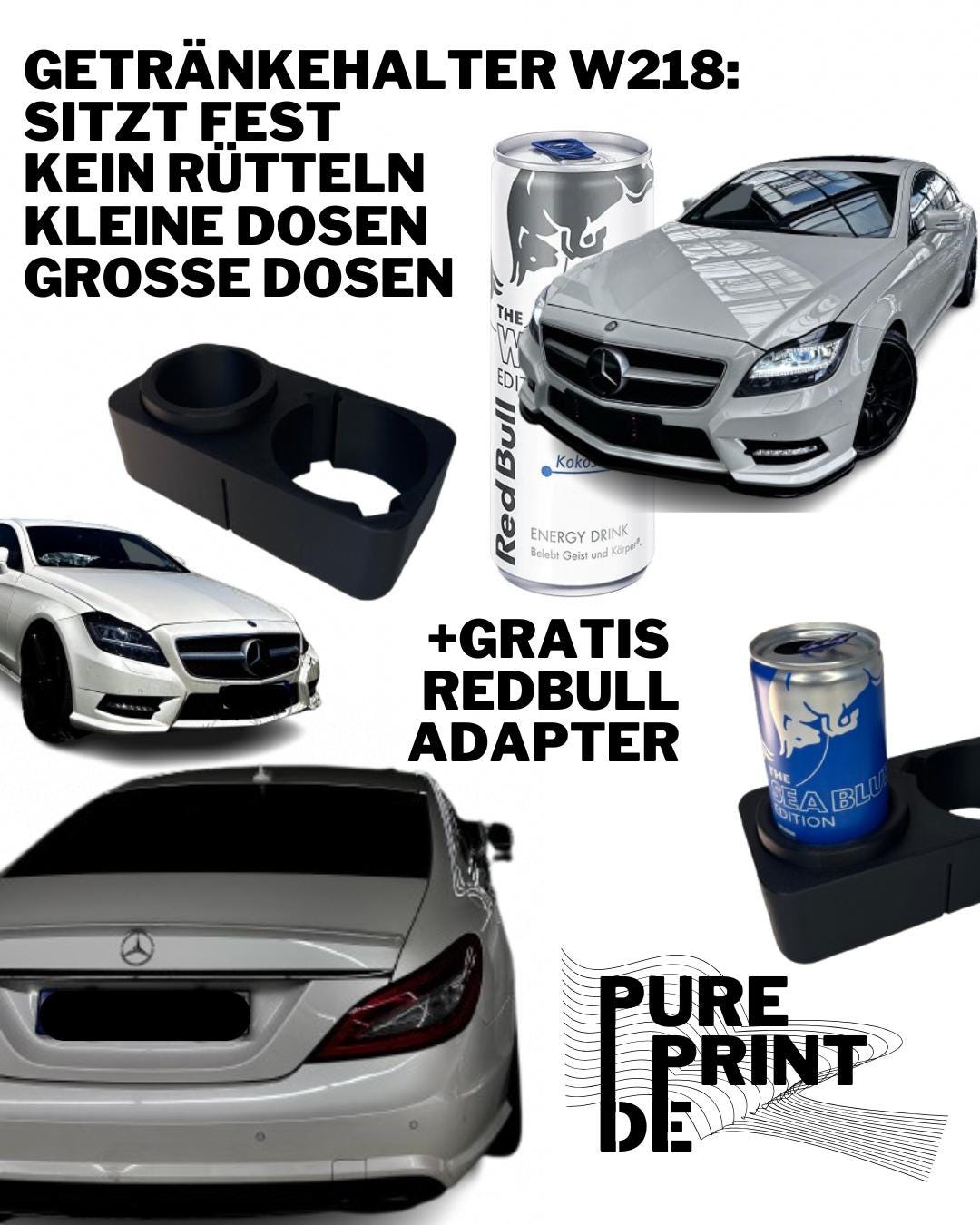 CLS W218 Getränkehalter mit Adapter für kleine Dosen