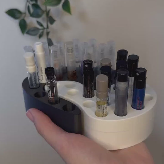 Perfume Sample Organizer | 3D Printed Fragrance Vial Holder | Modular Display Stand