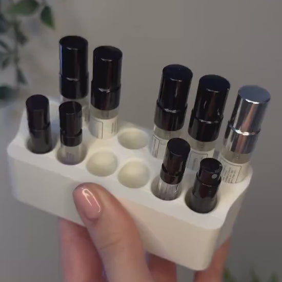 Perfume Sample Holder | 3D Printed Fragrance Vial Organizer | Compact Display Stand